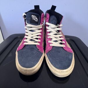 Vans high‎ tops tri colour shoes. size 8 mens 9.5 ladies